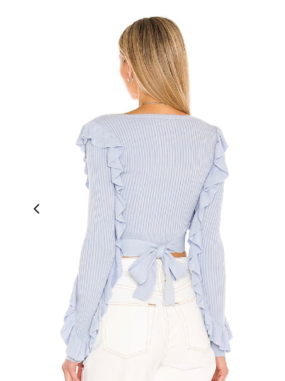 Tularosa Wrap Cardi - Baby Blue Wrap Sweater - XS
